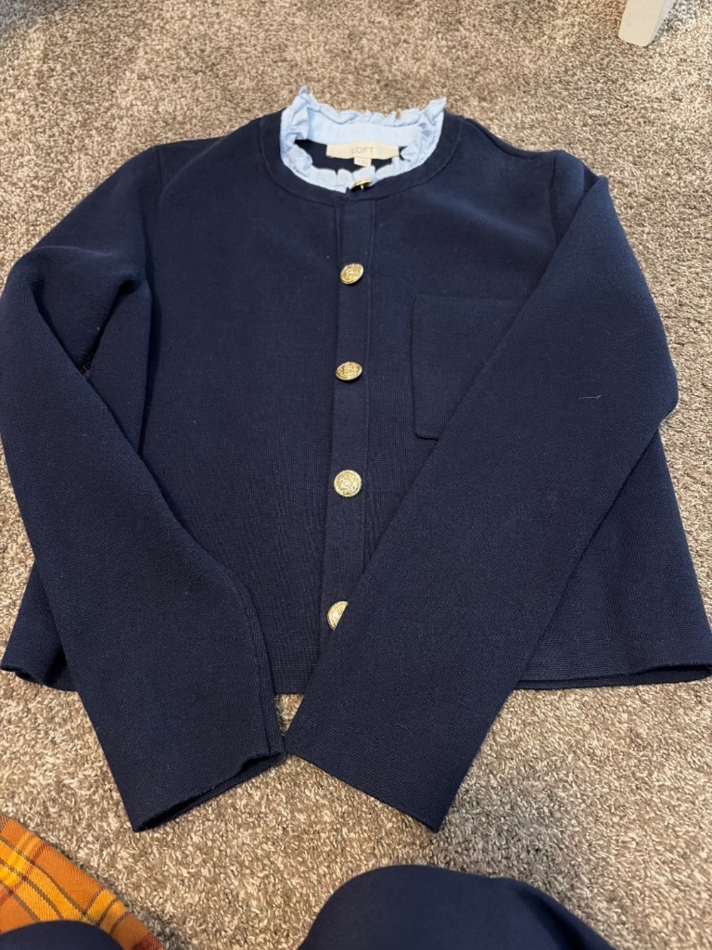 Ann Taylor Loft Weekend Ruffle Collar Jacket - Picture 4 of 5